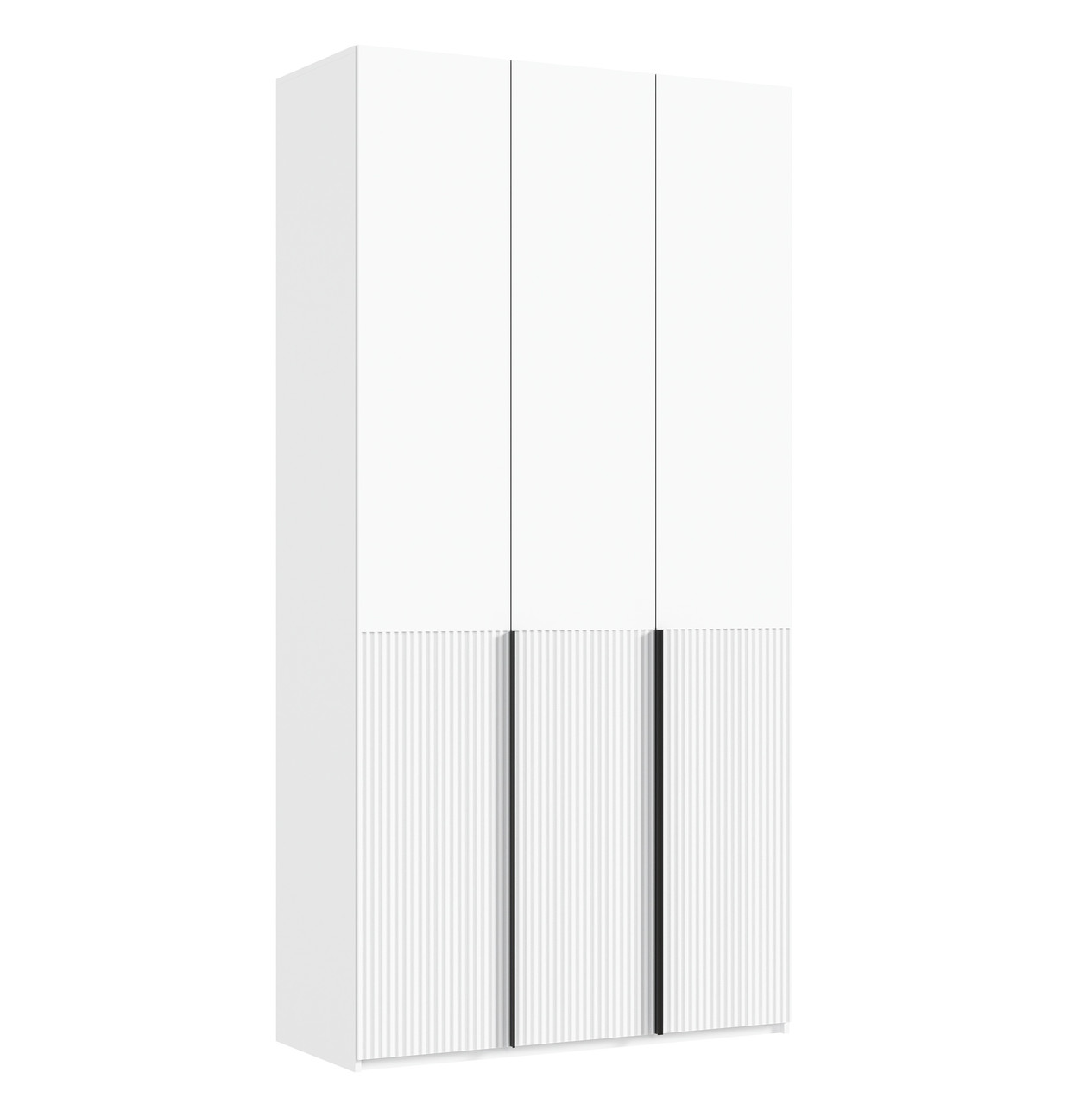 Шкаф распашной 3-х дверный "Марвэл" высота 240 с доп ящиками (белый/браш вайт) Миф