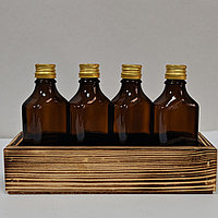 Набор 4 стеклянные бутылки Бальзам 50 мл в боксе