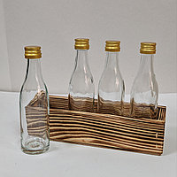 Набор 4 стеклянные бутылки Миньон 50 мл в боксе