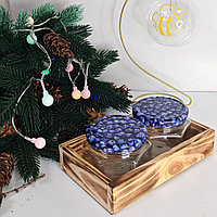 Набор 2 стеклянных баночек Соты 250 мл в боксе