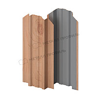 Металл Профиль Штакетник металлический МП TRAPEZE-O 16,5х118 (ECOSTEEL_T-12-Орех-0.45)