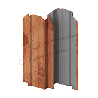 Металл Профиль Штакетник металлический МП TRAPEZE-O 16,5х118 (ECOSTEEL_T-12-Золотой Орех-0.45)