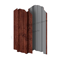 Металл Профиль Штакетник металлический МП TRAPEZE-O 16,5х118 (ECOSTEEL_MA-12-Античный Дуб-0.45)