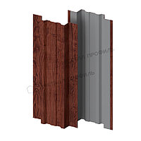 Металл Профиль Штакетник металлический МП TRAPEZE-T 16,5х118 (ECOSTEEL_MA-12-Античный Дуб-0.45)