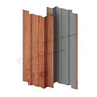 Металл Профиль Штакетник металлический МП TRAPEZE-T 16,5х118 (ECOSTEEL_T-12-Золотой Орех-0.45)