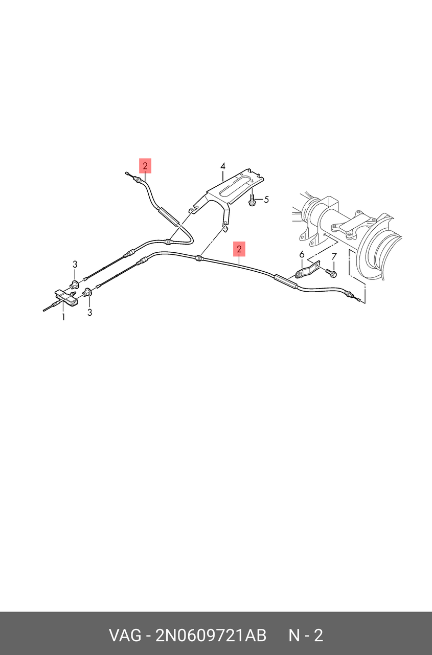 Трос тормоза CRAFTER VAG 2N0609721AB