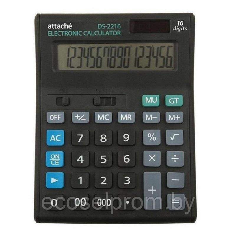Калькулятор настольный Attache Economy 16 разр., черный, арт.974207, фото 1