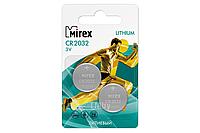 Батарейки литиевые Mirex CR2032 3V 2BP, 2шт/уп