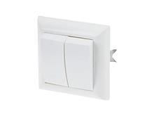 Выключатель 2 клав. (скрытый, до 6А) белый, Эконом, Юпитер