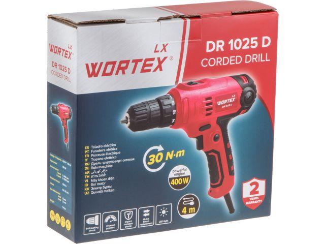 Дрель-шуруповерт WORTEX LX DR 1025 D в кор. 400 Вт, 30 Нм, 2 скор., БЗП 0.8-10 мм, 4 м шнур - фото 7 - id-p240764618