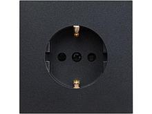 Розетка 1-ая (скрытая, с/з, з/ш) графит, Carre, BYLECTRICA