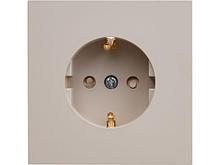 Розетка 1-ая (скрытая, с/з, з/ш) песочная, Carre, BYLECTRICA