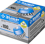 ЗУБР 100 мм, стальная проволока 0.5 мм, чашечная щетка-крацовка для УШМ, Профессионал (35275-100), фото 2