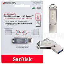 USB Flash + Type-C 512GB 3.2 - SanDisk Ultra Dual Drive Luxe (SDDDC4-512G-G46), серебристая