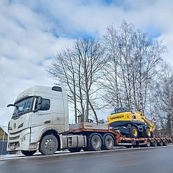 Трал для перевозки колесного экскаватора