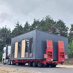 Трал для перевозки павильонов, бытовок, блок-модулей