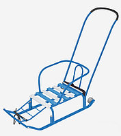 Санки детские (Т5К) Тимка 5 Комфорт колесики, перекидная ручка, 2 положения, голубые