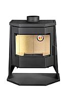 Печь-камин Бавария панорама ПРИЗМА с плитой