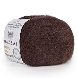 Пряжа Gazzal Super Kid Mohair цвет 64426 шоколад