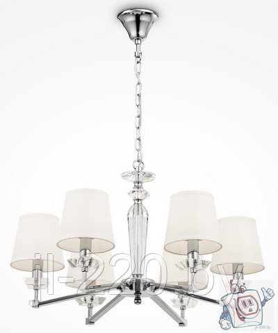 Люстра потолочная Maytoni Neoclassic Beira MOD064PL-06N, IP20, никель, белый