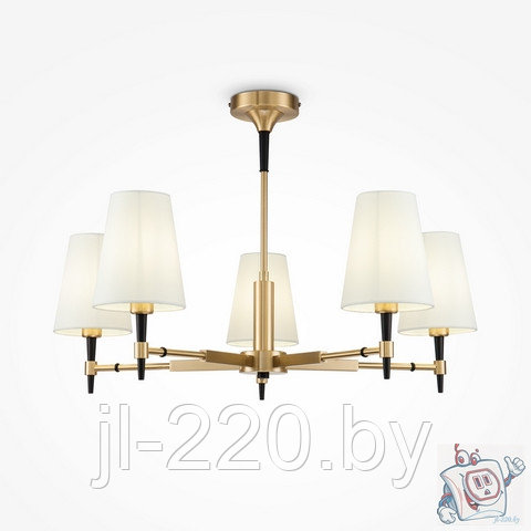 Люстра потолочная Maytoni House Zaragoza H001CL-05BS, IP20, латунь, белый