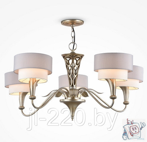 Люстра потолочная Maytoni House Lillian H311-05-G, IP20, бронза, белый и серый