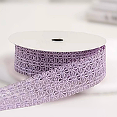 Лента полиэстер "Ажурное плетение", 25 мм*13 ярд., сиреневый