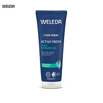 Гель для душа мужской 3 в 1 Weleda For Men Active Fresh 200мл