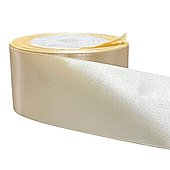 Лента атласная, 5 см*23 м, шампань