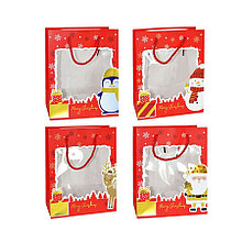 Пакет для новогодних подарков с прозрачным окошком