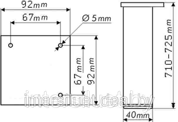 Мебельная опора Н-710мм, сечение 40х40мм, регулируемые - фото 3 - id-p3702029
