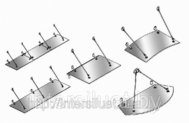 Растяжки для стеклянных навесов и козырьков L-1,0м - фото 2 - id-p1905450