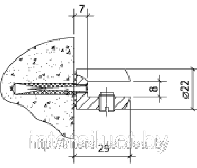 Стеклодержатель S-8мм, D-23мм, серебристый - фото 2 - id-p1905458