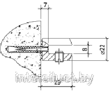 Полкодержатель S-18мм, D-38мм, серебристый