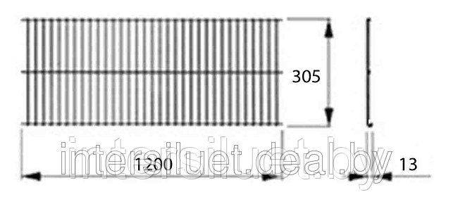 Сетчатая полка для одежды и обуви 120х30см, белая