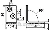 Уголок мебельный монтажный 27х27х25мм оцинк., фото 2