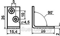Уголок мебельный монтажный 25х25х16мм оцинк.