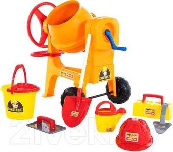 Набор инструментов игрушечный Полесье Бетономешалка Construct с набором каменщика №7 / 50649