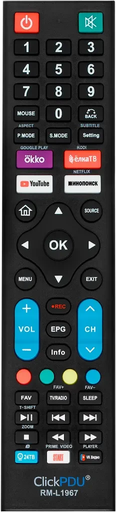 Пульт для ТВ Telefunken/VITYAZ/Blaupunkt и др. универсальный RM-L1967 (RC1950)