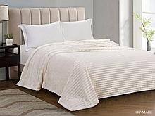 Плед Велсофт 180х200 см Бояртекс диз. 007-MARE Полоска Молочный