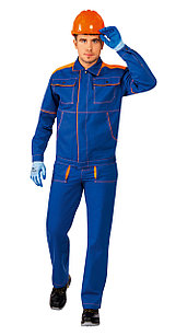 Костюм рабочий Специалист с полукомбинезоном 100% х/б (цвет васильковый)