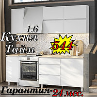 Кухня 1.6 м "Тайм" лДСП (Белый текстурный)
