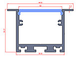 Алюминиевый профиль встраиваемый с экраном белый 35,6(49)х31,4, фото 3