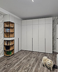 Шкаф-купе угловой с открытыми полками