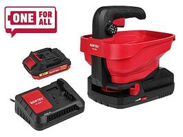 Аккум. разбрасыватель WORTEX CSP 1805 в кор. ALL1 XLT SET в кор. 18 В, 1 АКБ 2 А.ч. + з/у шир. 5м