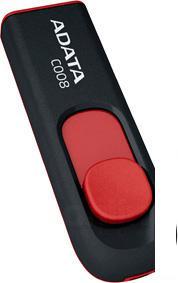 USB Flash A-Data C008 Black+Red 64 Гб (AC008-64G-RKD)
