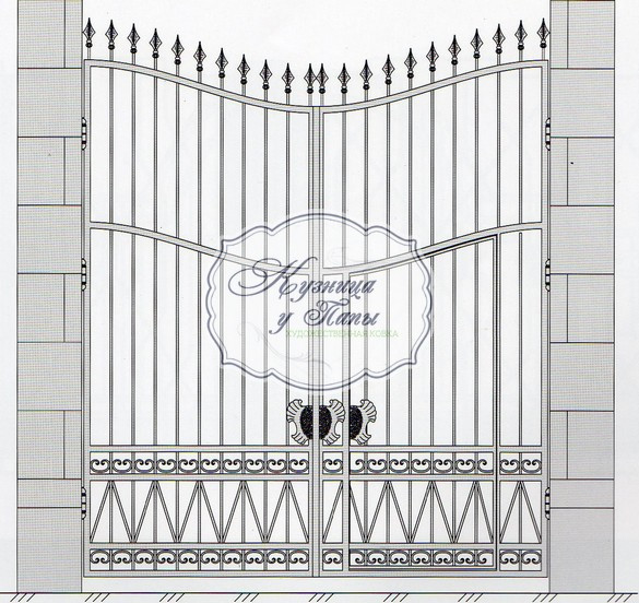 Ворота и ограждения распашные с узором для дома и дачи.