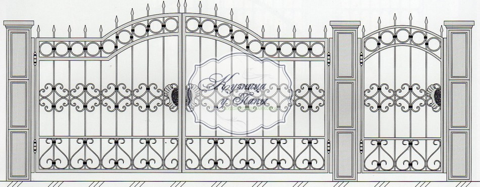 Ворота кованые распашные - фото 1 - id-p35721603