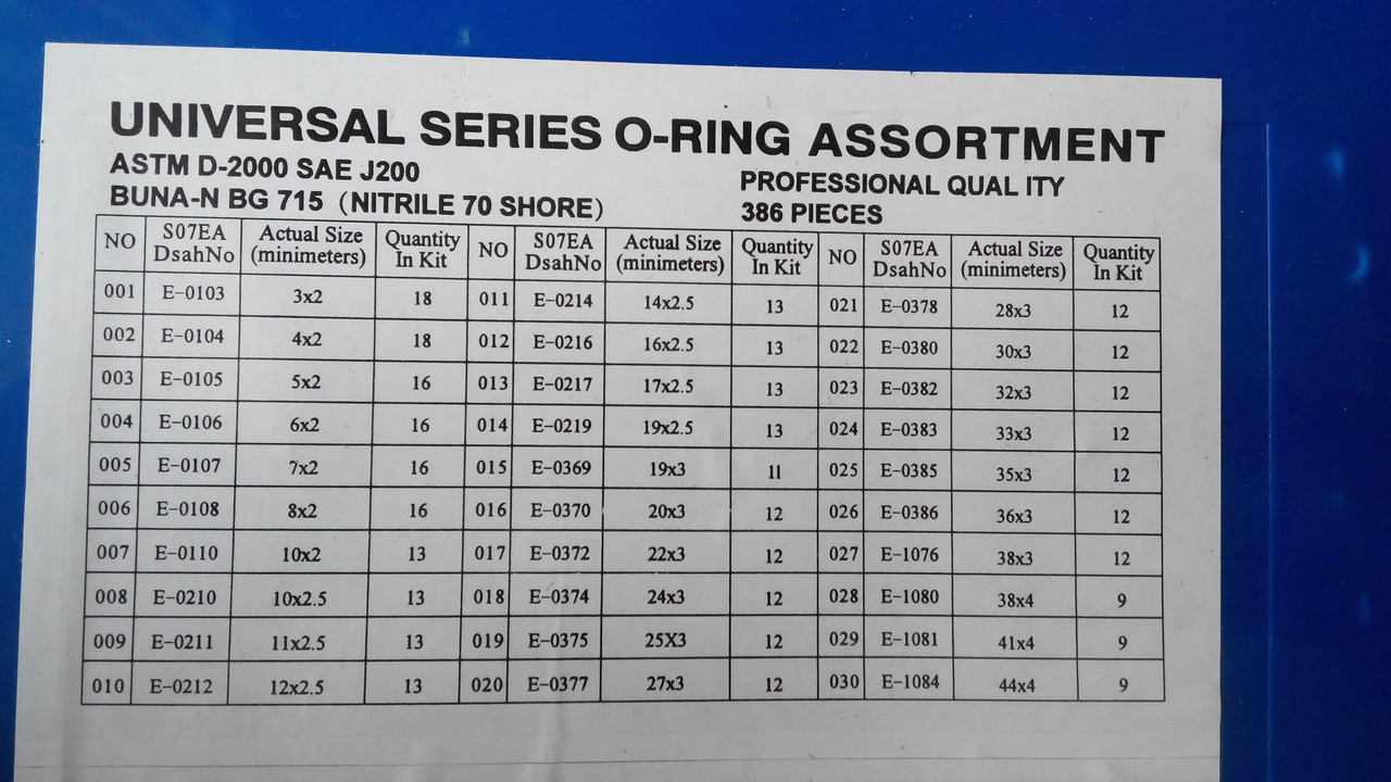 Набор уплотнительных (резиновых) колец O-ring (386 штук) - фото 2 - id-p35742153