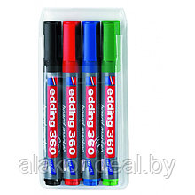 Набор маркеров для досок Edding 360, 1,5-3мм, 4 цвета.
